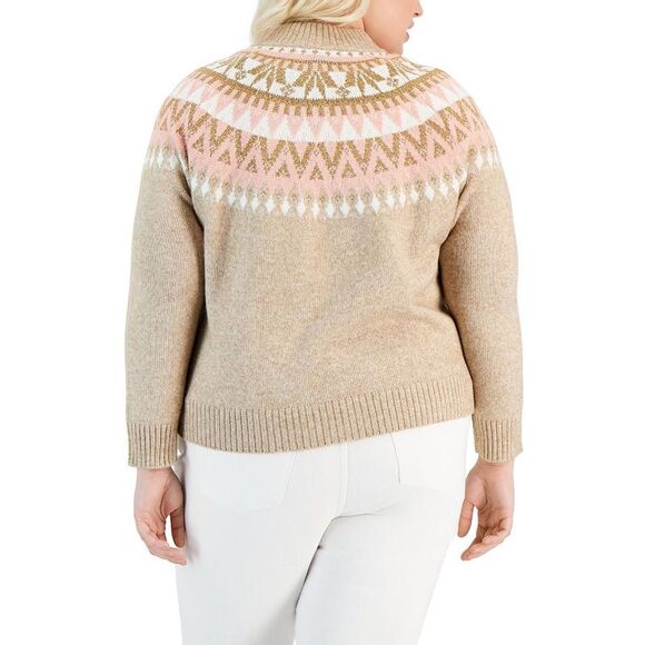 Tommy Hilfiger Womens Pink Knit Metallic Pullover Pullover Sweater Top NWOT - Picture 2 of 3